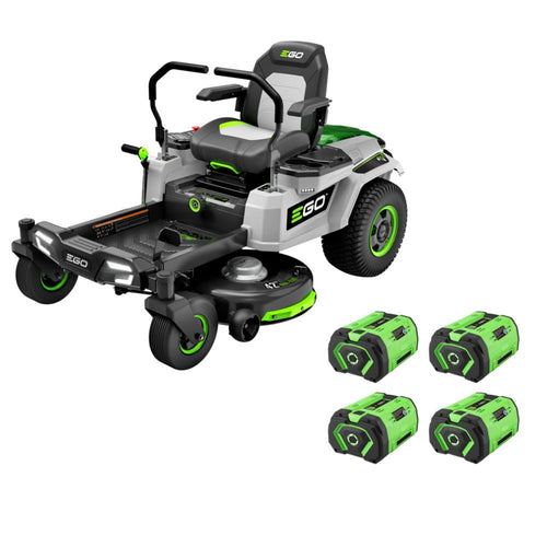 EGO Power+ Electric Riding Lawn Mower, 42" Deck with Zero Turn Radius, Includes (4) 56V 10.0Ah Batteries and Charger - ZT4204L