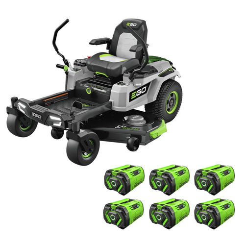 EGO Power+ Electric Riding Lawn Mower, 52" Deck with Zero Turn Radius, Includes (6) 56V 12.0Ah Batteries and Charger - ZT5207L