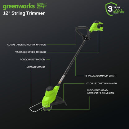 Greenworks 48V (2x24V) Electric Lawn Mower Combo Kit: 20" Steel Deck Push Mower, 12" String Trimmer, 320 CFM Blower, and 1/2”Drill & 1/4”Hex Impact Driver, 5 Batteries & 3 Chargers, 3-Year Warranty