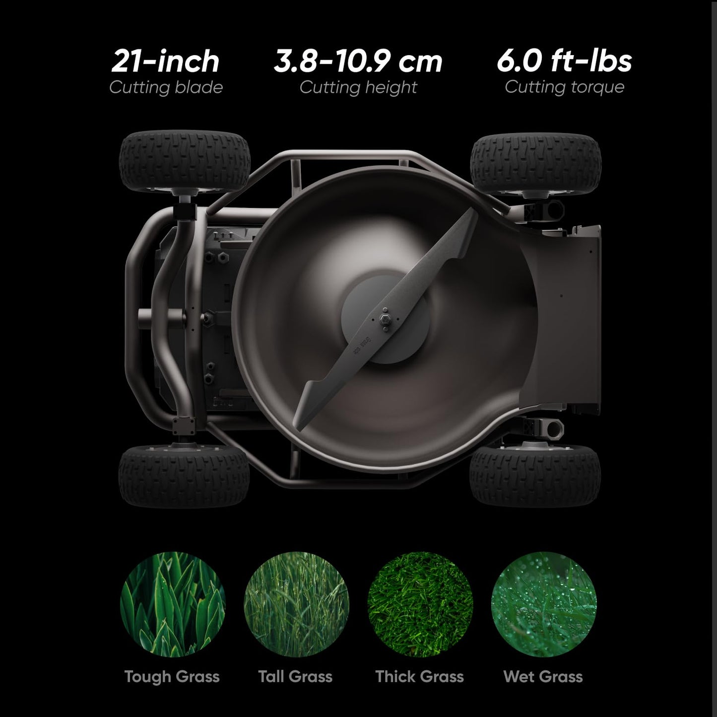 Mowrator Remote Control Lawn Mower S1 4WD 56V18Ah, Multi-Functions RC Lawn Mower with 1.5-4.3 Inch Cutting Height 21 Inch Real Blade for 75% Slope(37°) with Mowing 1.12 Acres