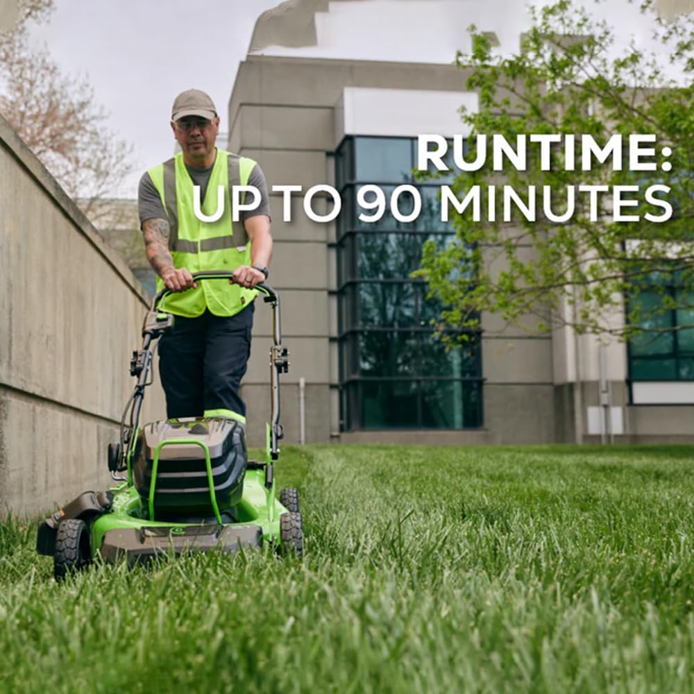 Greenworks 82V 21" Self-Propelled Lawn Mower, 8.0Ah Battery + Dual Port Charger
