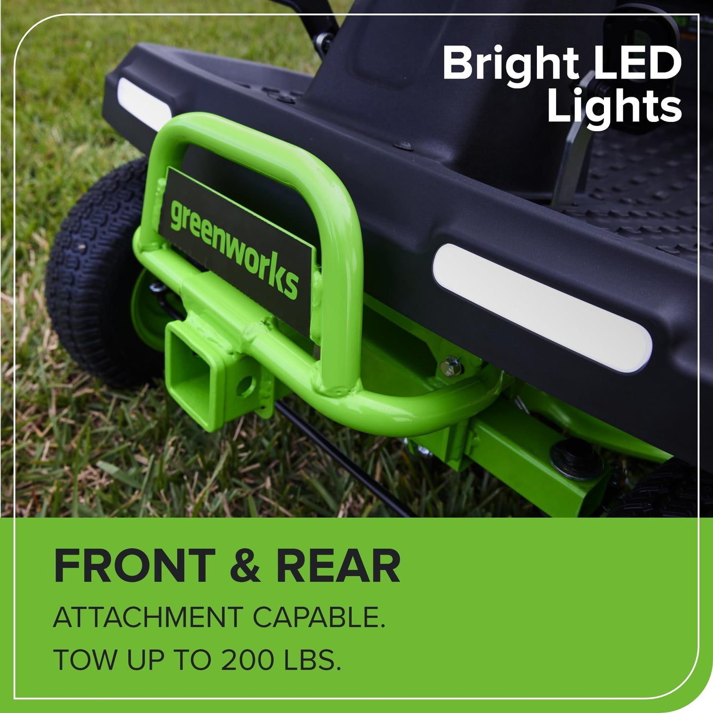 Greenworks 60V 30" Tractor+Rear Bagger+Bagging Blades,(4) 8.0Ah+(1) 20.0Ah Batteries+Wall Charger
