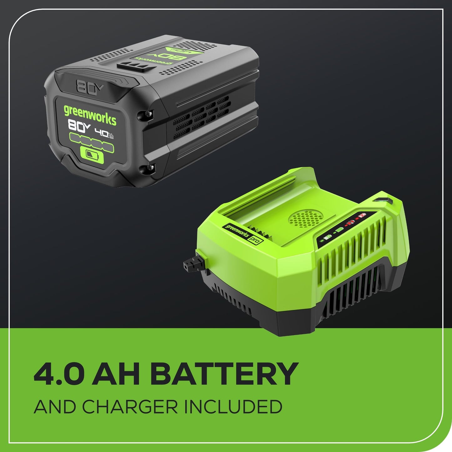 Greenworks 80V 21" Brushless Cordless (Self-Propelled) Lawn Mower (75+ Compatible Tools), 4.0Ah Battery and 60 Minute Rapid Charger Included