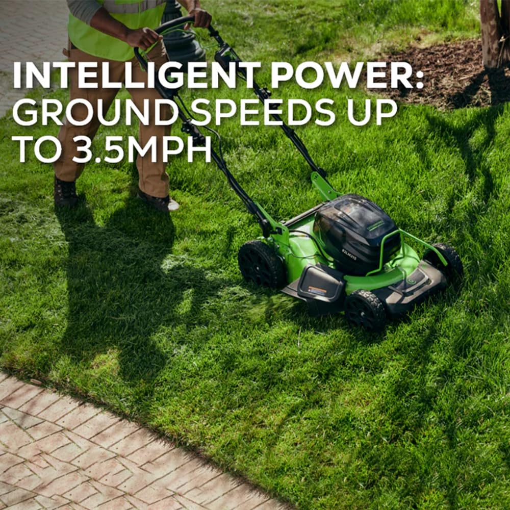 Greenworks 82V 21" Self-Propelled Lawn Mower, 8.0Ah Battery + Dual Port Charger