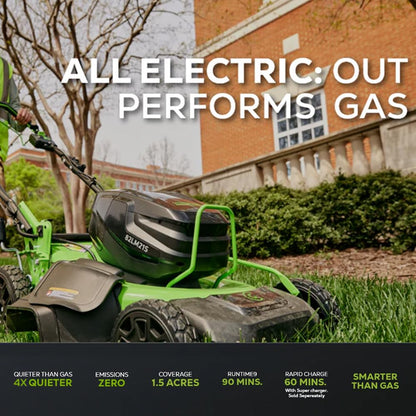 Greenworks 82V 21" Self-Propelled Lawn Mower, 8.0Ah Battery + Dual Port Charger
