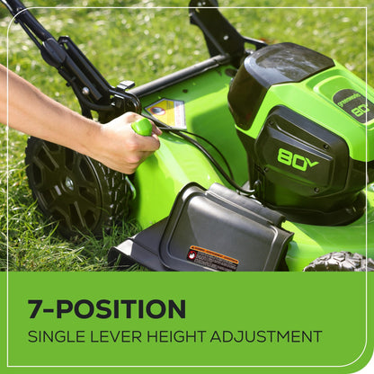 Greenworks 80V 21" Brushless Cordless (Self-Propelled) Lawn Mower (75+ Compatible Tools), 4.0Ah Battery and 60 Minute Rapid Charger Included