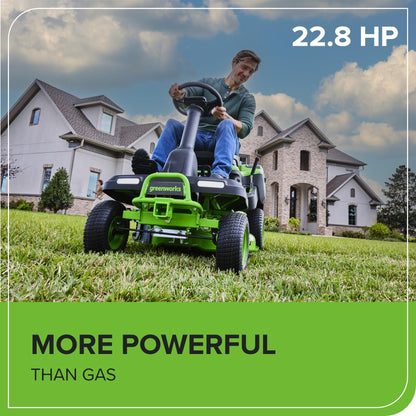 Greenworks 60V 30" Tractor+Rear Bagger+Bagging Blades,(4) 8.0Ah+(1) 20.0Ah Batteries+Wall Charger