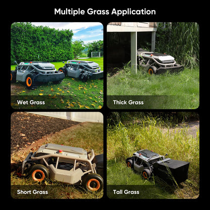 Mowrator Remote Control Lawn Mower S1 4WD 56V18Ah, Multi-Functions RC Lawn Mower with 1.5-4.3 Inch Cutting Height 21 Inch Real Blade for 75% Slope(37°) with Mowing 1.12 Acres